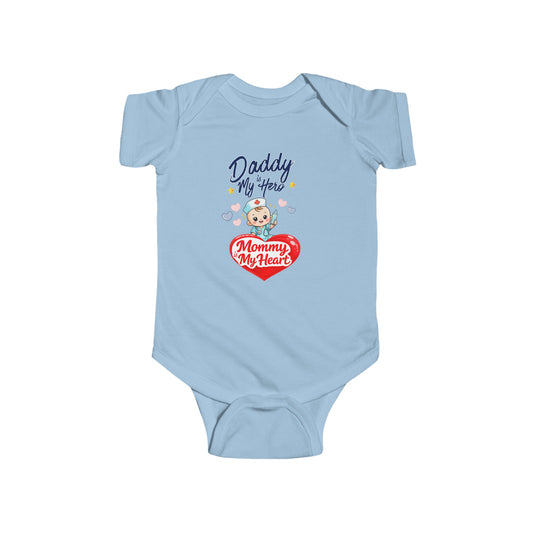 Daddy is My Hero Mommy is My Heart Baby Onesie – Nurse Family Bodysuit, Healthcare Baby Outfit, Cute Infant Gift