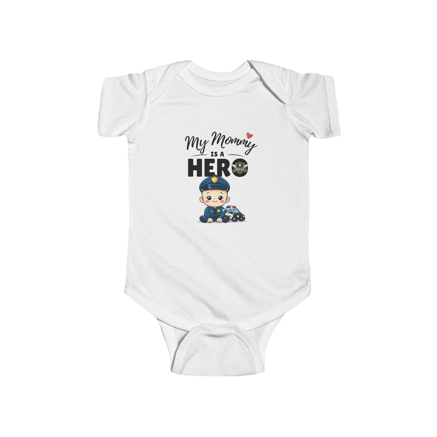 My Mommy is a Hero Baby Onesie – Police Mom Gift, Law Enforcement Baby Outfit, Proud Police Family Bodysuit