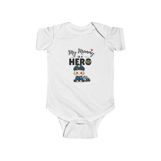 My Mommy is a Hero Baby Onesie – Police Mom Gift, Law Enforcement Baby Outfit, Proud Police Family Bodysuit