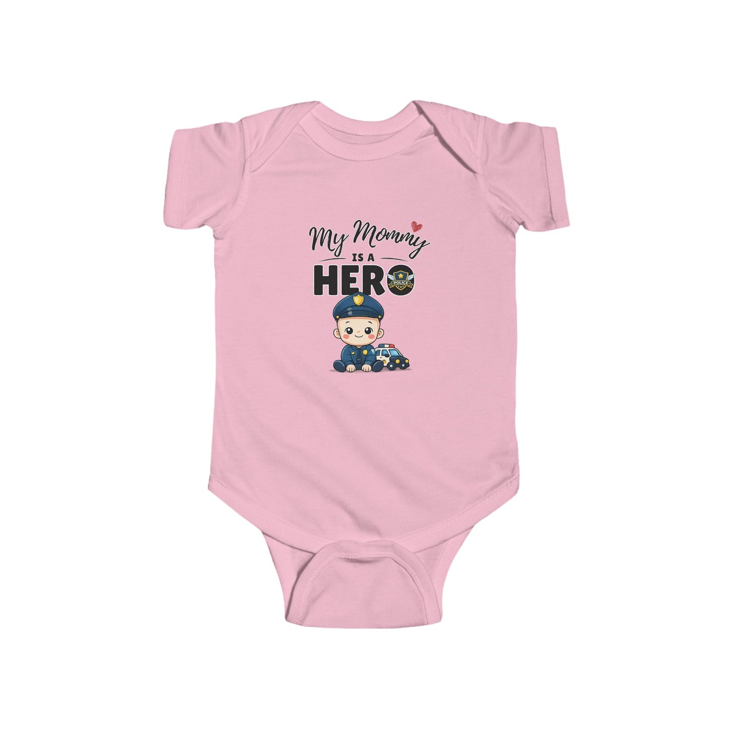 My Mommy is a Hero Baby Onesie – Police Mom Gift, Law Enforcement Baby Outfit, Proud Police Family Bodysuit
