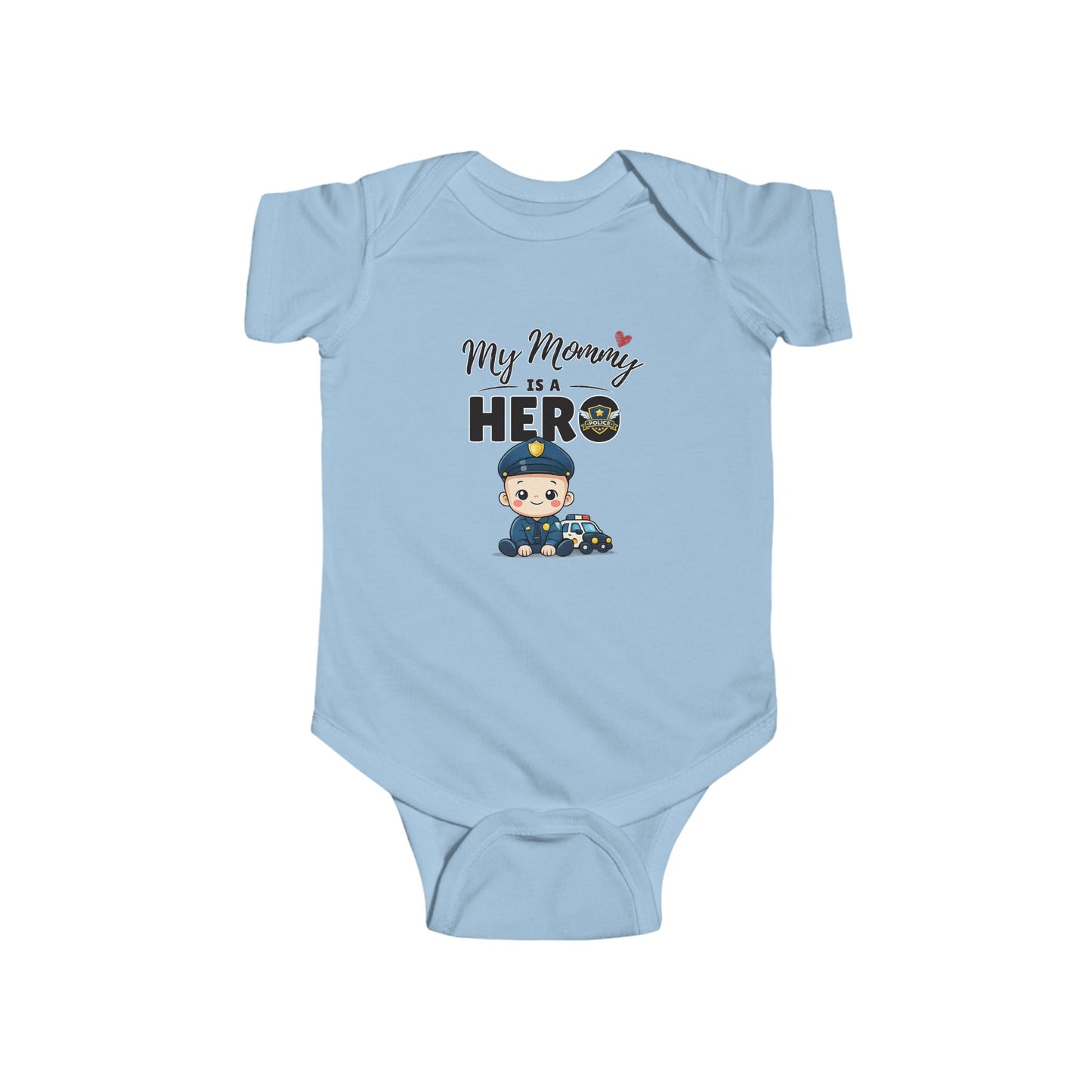 My Mommy is a Hero Baby Onesie – Police Mom Gift, Law Enforcement Baby Outfit, Proud Police Family Bodysuit
