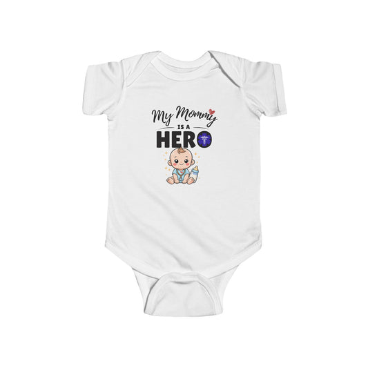 My Mommy is a Hero Baby Onesie – Nurse Mom Bodysuit, Cute Infant Outfit, Healthcare Mom Gift
