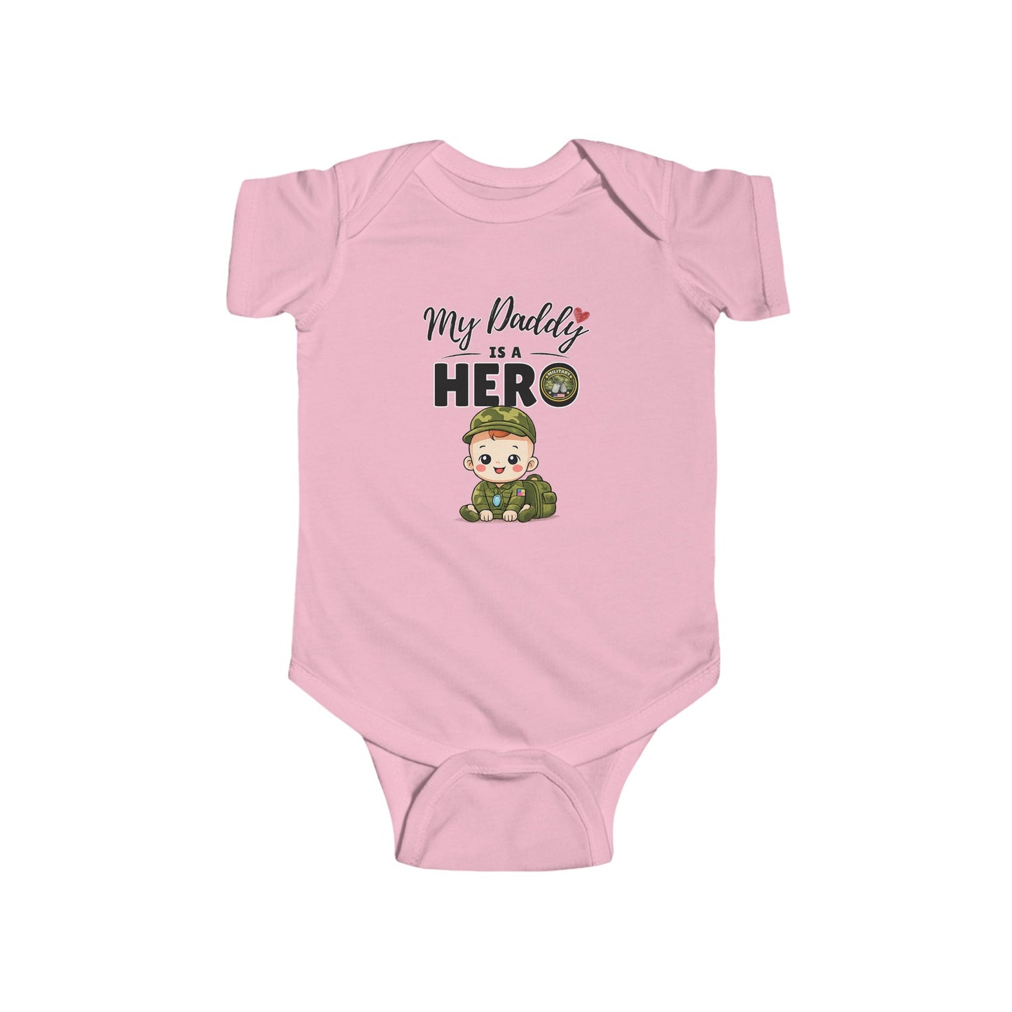 My Daddy is a Hero Baby Onesie – Military Dad Gift, Cute Infant Outfit, Proud Military Family Bodysuit