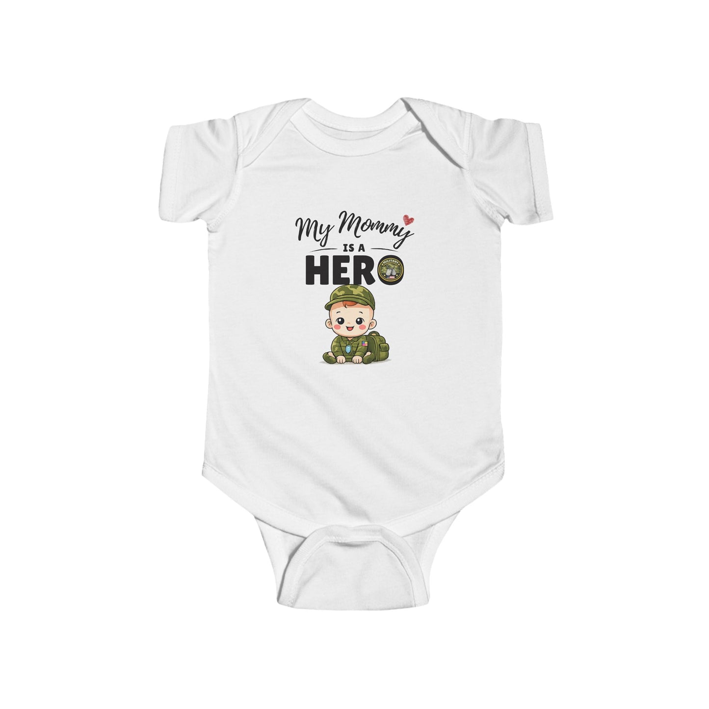 My Mommy is a Hero Baby Onesie – Military Mom Gift, Cute Infant Outfit, Proud Military Family Bodysuit