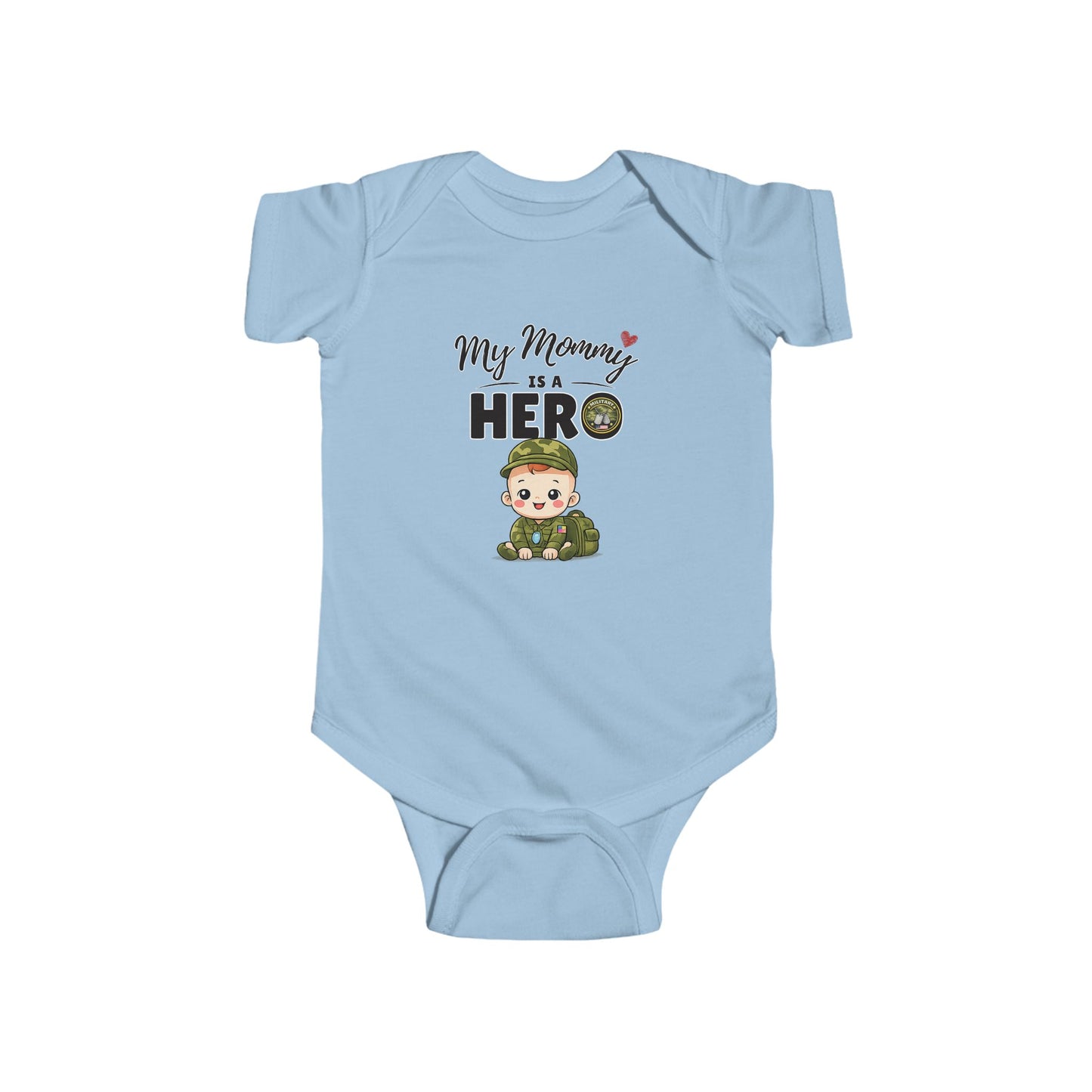 My Mommy is a Hero Baby Onesie – Military Mom Gift, Cute Infant Outfit, Proud Military Family Bodysuit