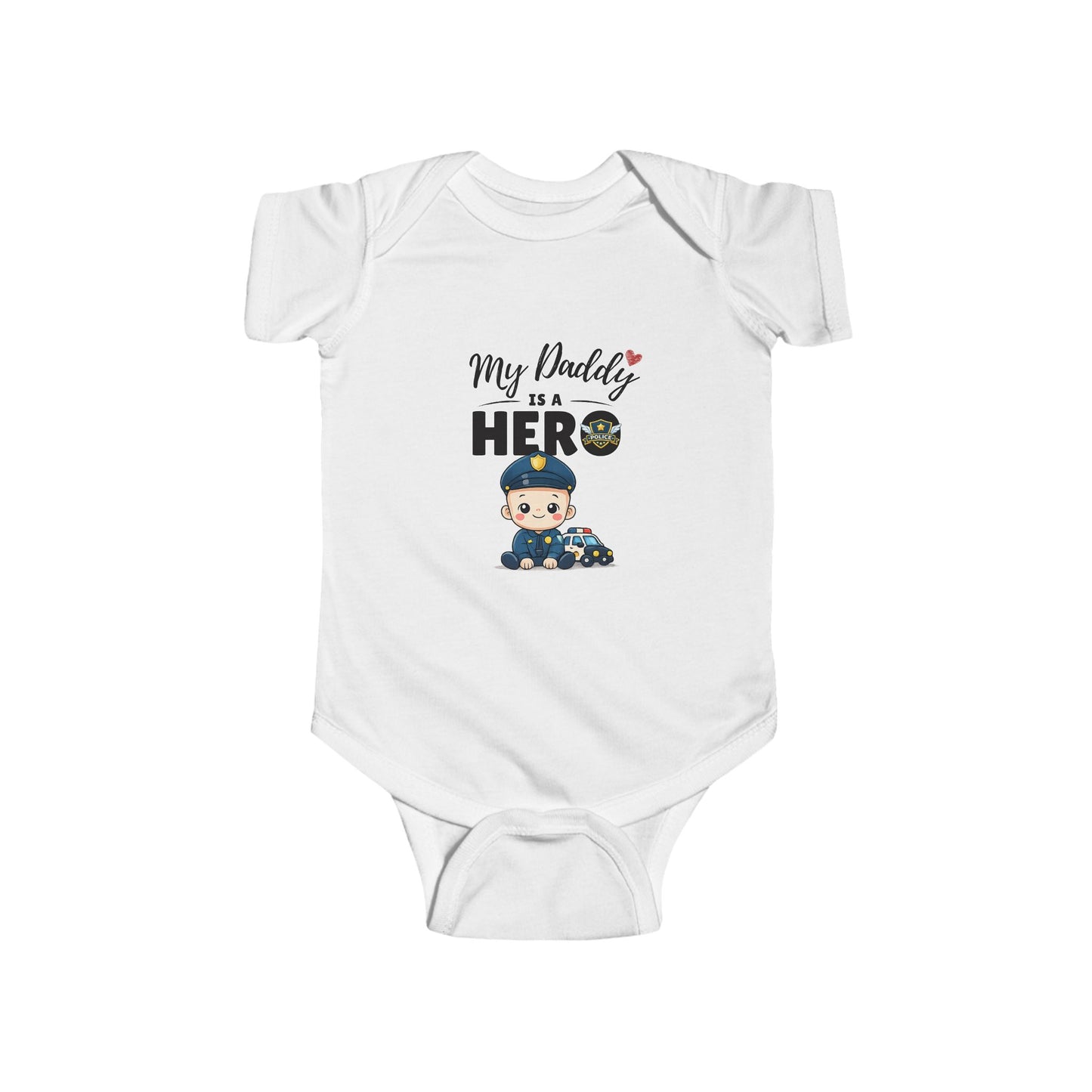 My Daddy is a Hero Baby Onesie – Police Dad Gift, Law Enforcement Baby Outfit, Proud Police Family Bodysuit
