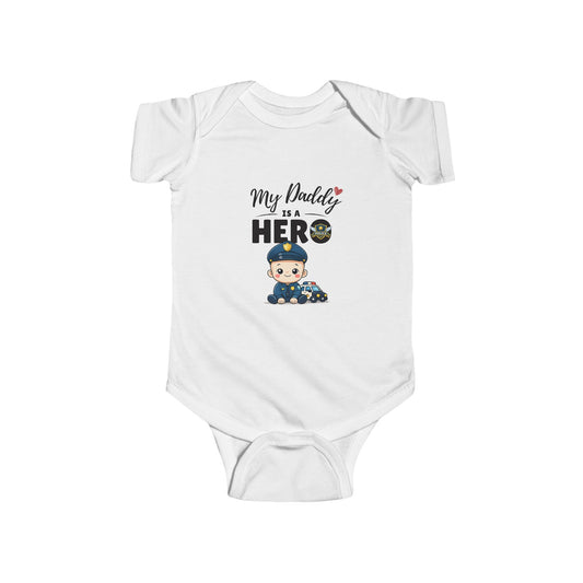 My Daddy is a Hero Baby Onesie – Police Dad Gift, Law Enforcement Baby Outfit, Proud Police Family Bodysuit
