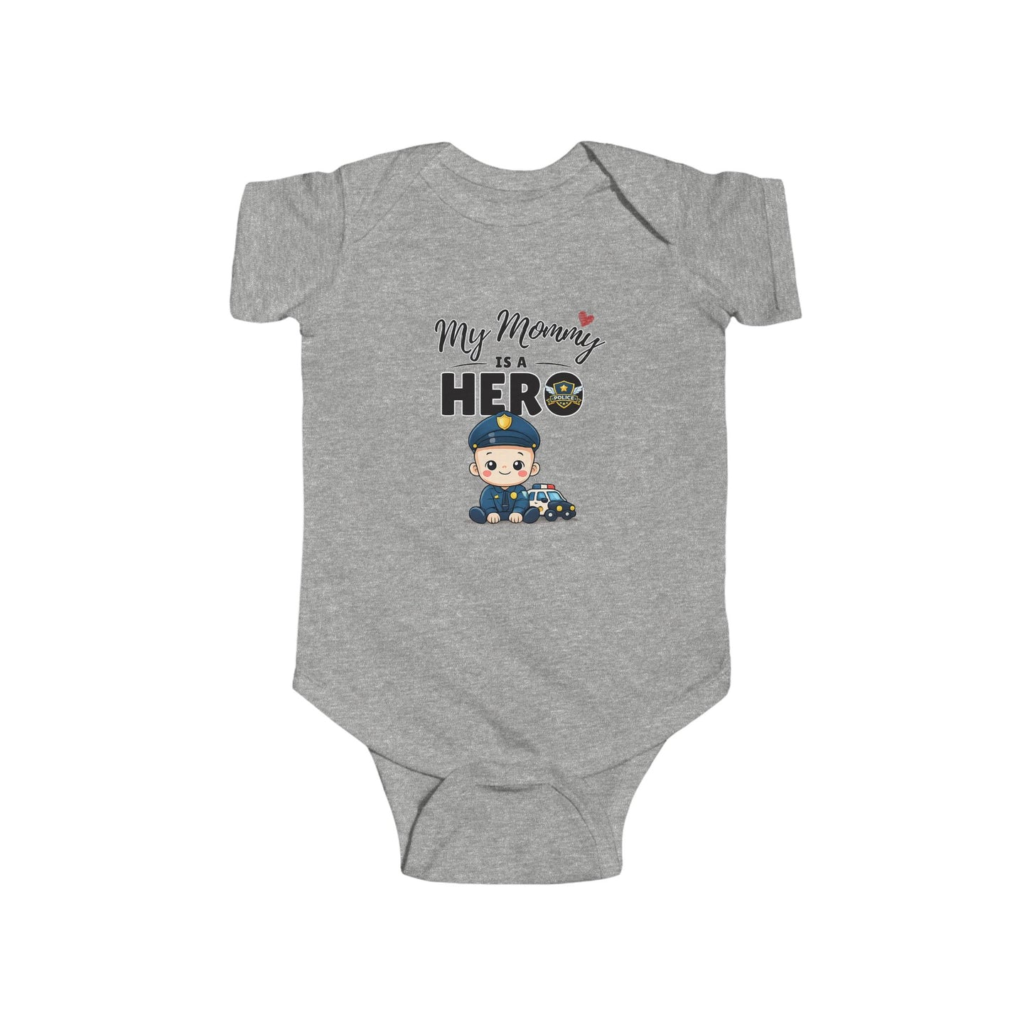 My Mommy is a Hero Baby Onesie – Police Mom Gift, Law Enforcement Baby Outfit, Proud Police Family Bodysuit