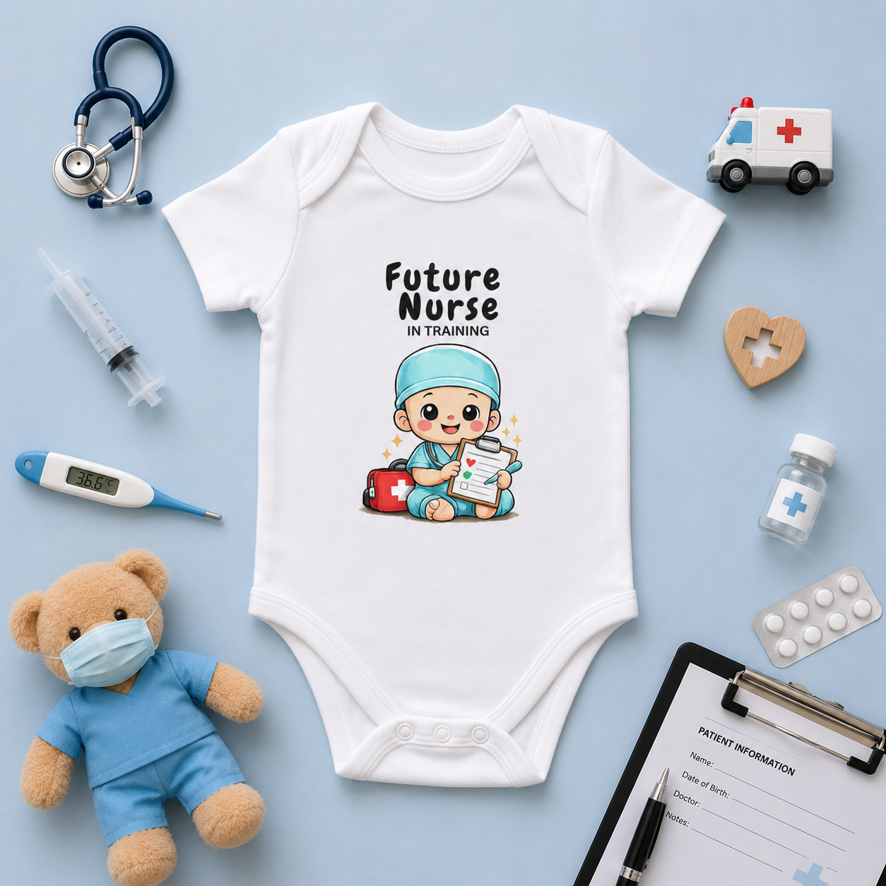 Future Nurse in Training Baby Onesie – Cute Infant Bodysuit, Healthcare Family Outfit, Baby Shower Gift
